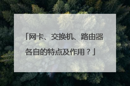 网卡、交换机、路由器各自的特点及作用？
