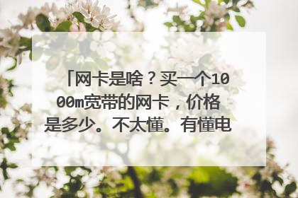 网卡是啥？买一个1000m宽带的网卡，价格是多少。不太懂。有懂电脑的可以给讲讲么？