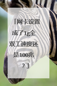 网卡设置成了1g全双工速度还是100兆?