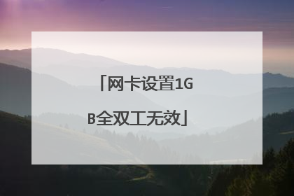 网卡设置1GB全双工无效