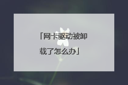网卡驱动被卸载了怎么办