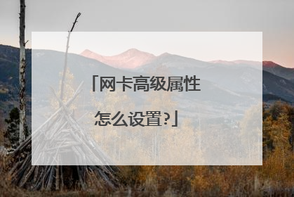 网卡高级属性怎么设置?