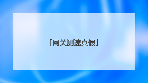 网关测速真假