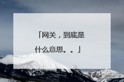 网关,到底是什么意思。。