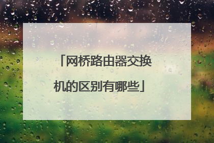 网桥路由器交换机的区别有哪些