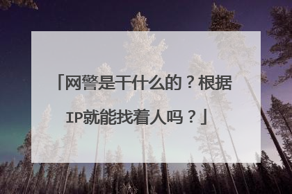 网警是干什么的?根据IP就能找着人吗?