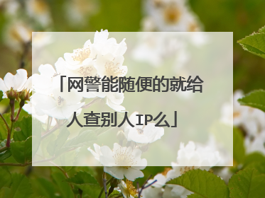 网警能随便的就给人查别人IP么