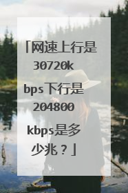 网速上行是30720kbps下行是204800kbps是多少兆？