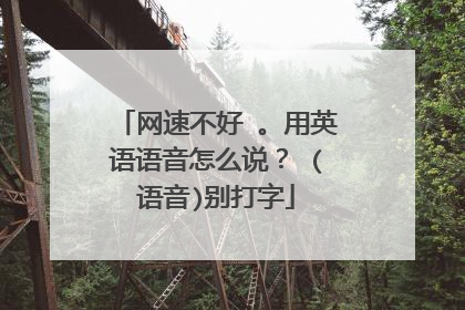 网速不好 。用英语语音怎么说? (语音)别打字
