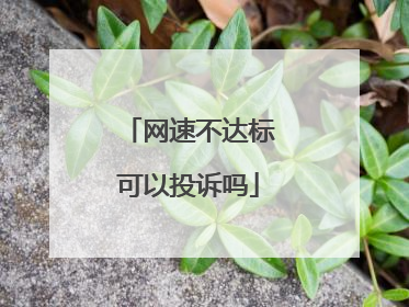 网速不达标可以投诉吗