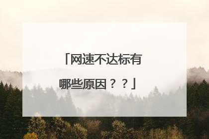 网速不达标有哪些原因??