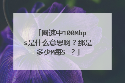 网速中100Mbps是什么意思啊？那是多少M每S ？