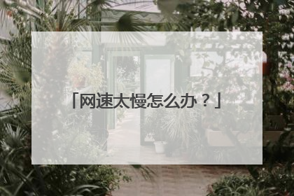 网速太慢怎么办?