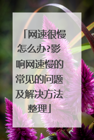 网速很慢怎么办?影响网速慢的常见的问题及解决方法整理