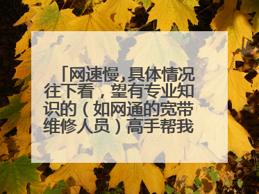 网速慢,具体情况往下看,望有专业知识的(如网通的宽带维修人员)高手帮我分析一下