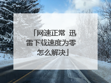 网速正常 迅雷下载速度为零 怎么解决