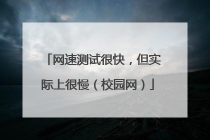 网速测试很快,但实际上很慢(校园网)