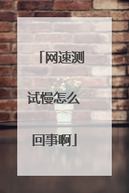 网速测试慢怎么回事啊