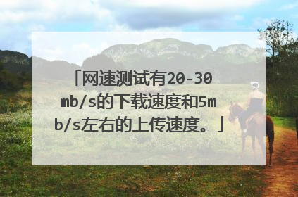 网速测试有20-30 mb/s的下载速度和5mb/s左右的上传速度。