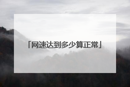 网速达到多少算正常