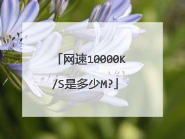 网速10000K/S是多少M?