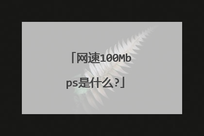 网速100Mbps是什么?