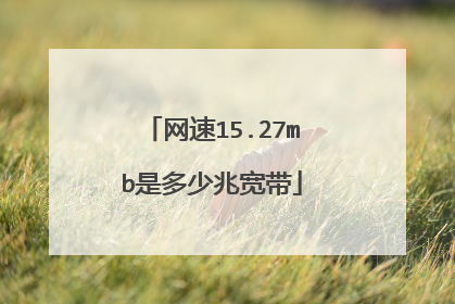 网速15.27mb是多少兆宽带