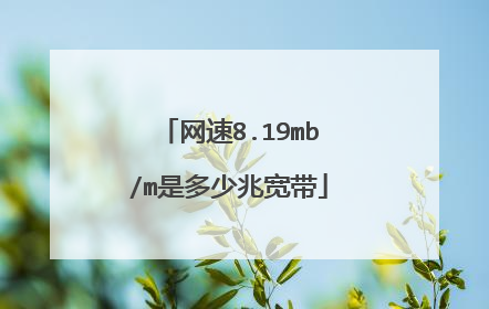 网速8.19mb/m是多少兆宽带