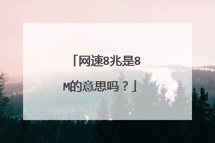 网速8兆是8M的意思吗?