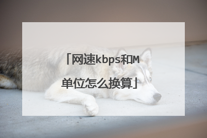 网速kbps和M 单位怎么换算