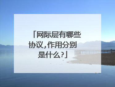 网际层有哪些协议,作用分别是什么?