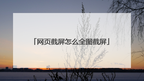网页截屏怎么全图截屏