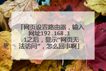网页设置路由器，输入网址192.168.1.1之后，显示“网页无法访问”，怎么回事啊