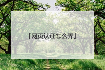 网页认证怎么弄