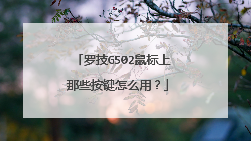 罗技G502鼠标上那些按键怎么用？