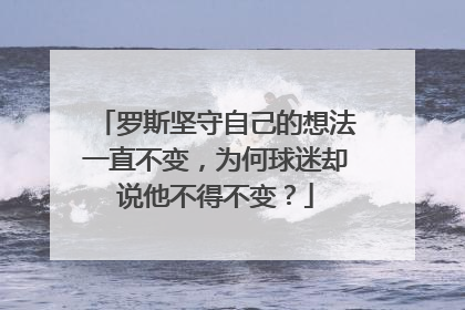罗斯坚守自己的想法一直不变，为何球迷却说他不得不变？