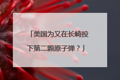美国为又在长崎投下第二颗原子弹？