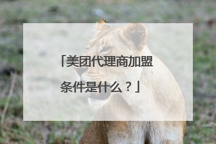 美团代理商加盟条件是什么？