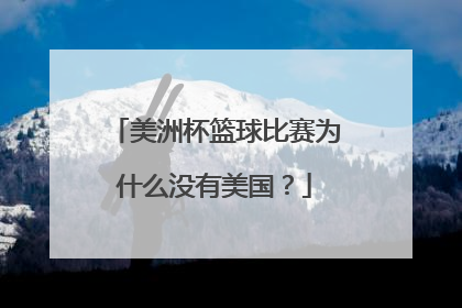 美洲杯篮球比赛为什么没有美国？