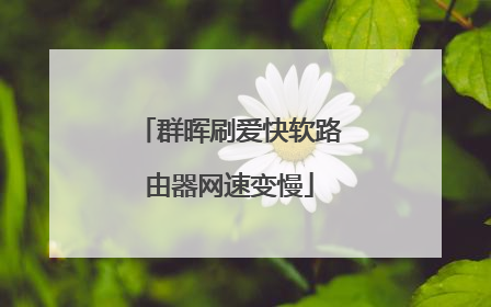 群晖刷爱快软路由器网速变慢