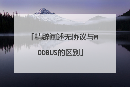 精辟阐述无协议与MODBUS的区别