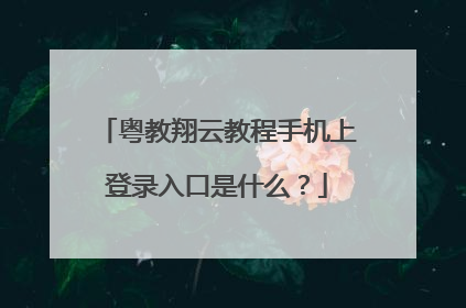 粤教翔云教程手机上登录入口是什么?