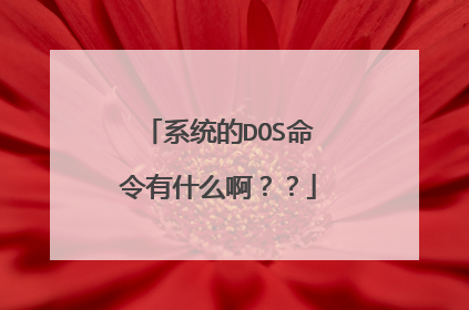 系统的DOS命令有什么啊？？
