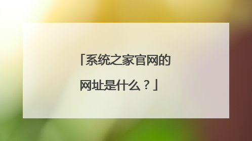系统之家官网的网址是什么？