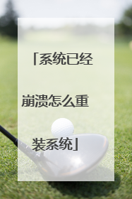 系统已经崩溃怎么重装系统