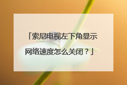 索尼电视左下角显示网络速度怎么关闭？
