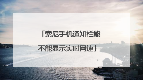 索尼手机通知栏能不能显示实时网速