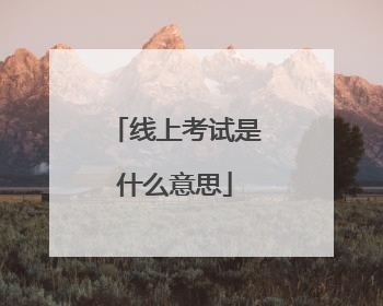 线上考试是什么意思