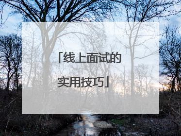 线上面试的实用技巧