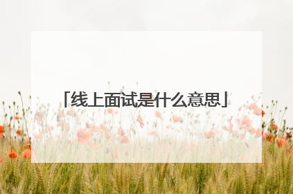 线上面试是什么意思